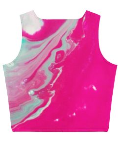 Teal, White & Pink Blend Crop Top